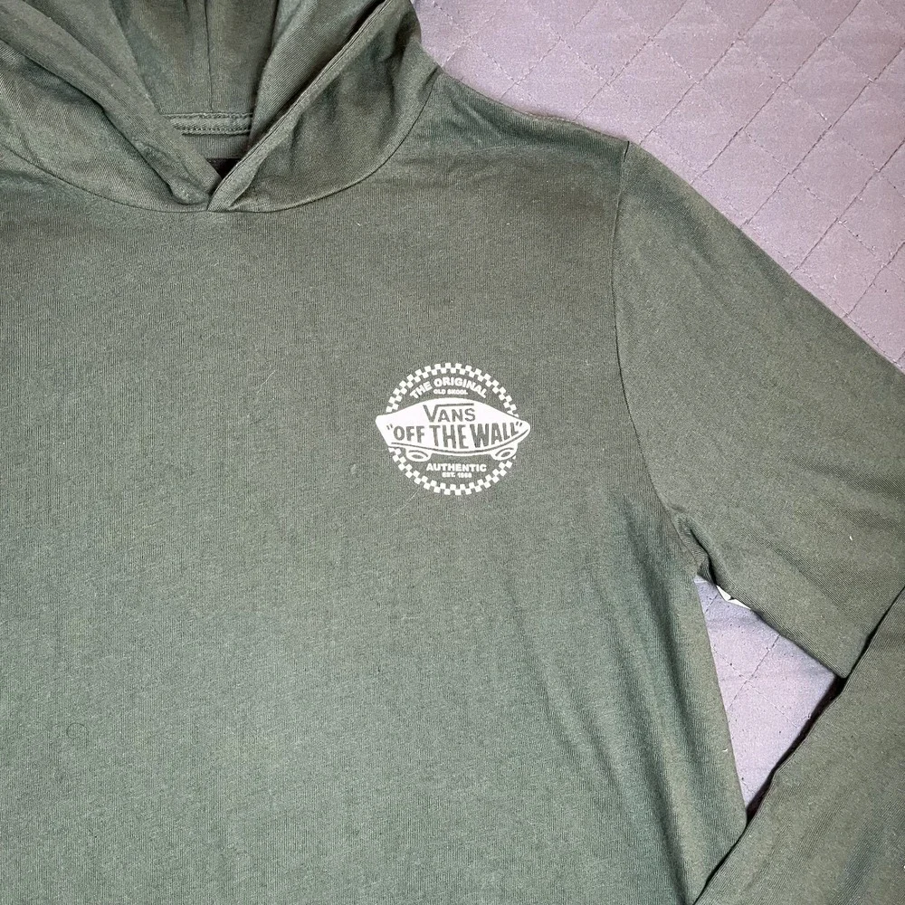 Vans Off The Wall 1996 Hooded Long Sleeve Graphic Knit Top Skateboard Logo L